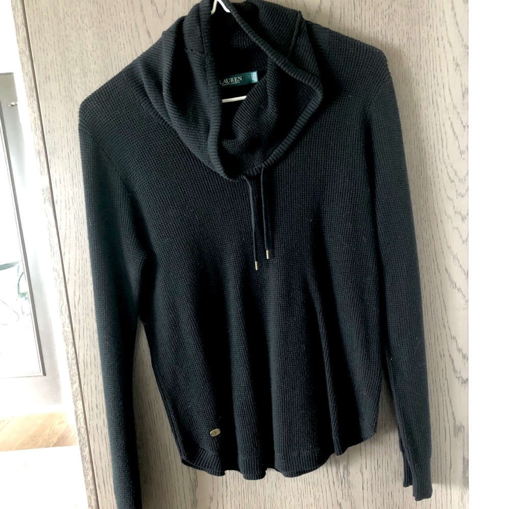 Ralph Lauren Black Cowl-Neck Sweater Size L